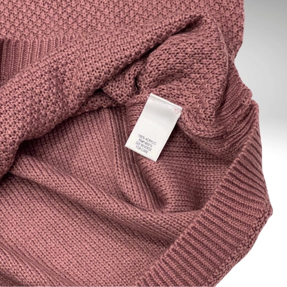 Croft Barrow Mixed Knit Pullover Sweater Crew Neck Dusty Rose Mauve Womens Med - Picture 8 of 9
